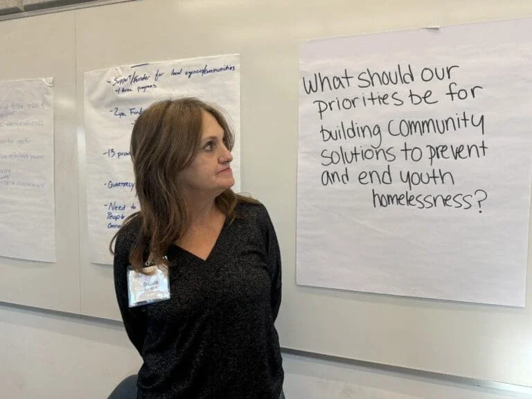 Brenda Gail Hudson, who lived on the streets herself as a teenager, was among the Citizens' Assemby participants (Photo Credit Masha Hamilton)